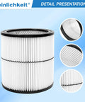 Vacuum Cartridge Filter Replacement For Dry Debris Fits 6 8 12 16 Gallon Shop Vac With Washable Pleated Paper Filter DIY
