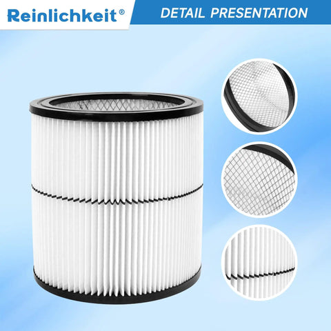Vacuum Cartridge Filter Replacement For Dry Debris Fits 6 8 12 16 Gallon Shop Vac With Washable Pleated Paper Filter DIY