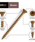 4 Inch Epoxy Coated Exterior Wood And Fence Screws With Self Drilling Point And Coarse Thread, Torx Star Drive