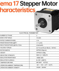 NEMA 17 stepper motor front view with exposed shaft, 42x38mm bipolar 2-phase, 4-lead with attached cable