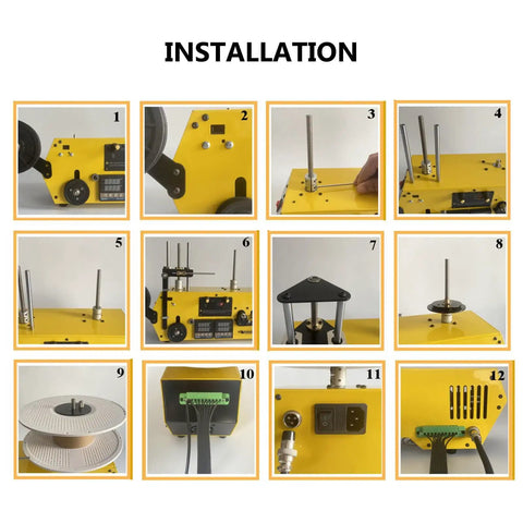 Installation steps for High Precision 3D Print Filament Extruder With Auto Coil Winder And 400C Max Heat for 1.75Mm plastic recycling.