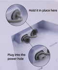 Installation of dustproof and waterproof silicone plug caps for Starlink Mini cable and power ports on a gray device.