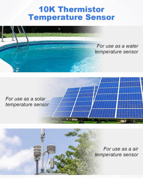 ULXIOM GLX-PC-12-KIT 10K thermistor temperature sensor with 15 ft cable for pool, solar, and air temperature sensing