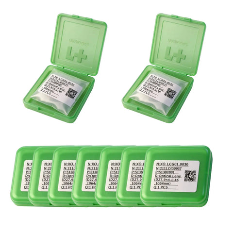 Set Of 10 Fiber Laser Protective Lenses For Raytools Cutting Heads, 27.9mm Diameter And 4.1mm Thick, 99.5 Percent Transmission