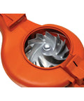 High impact metal fan of 3 In 1 Electric Leaf Blower Vacuum And Mulcher With 12 Amp Power, 250 MPH Air, 400 CFM Debris Capacity BV6000.