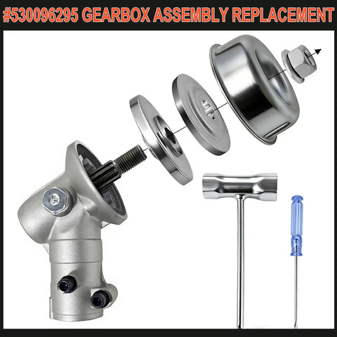 Bevel Gearbox Assembly For 25.4mm Shaft Trimmer Heads With 10 Tooth Bevel Gear, Beefy Replacement Part 530096295, Left Hand M10x1.25