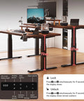 Adjustable Standing Desk With Three Memory Presets Smooth Operator Height Glide Ergonomic Sit Stand Office Table showing height adjustments and control panel.