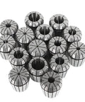 ER40 Collet Chuck Set 17 Pieces With MT3 Shank, Heavy Duty Pro Grade Spring Collets, 2 to 26 mm Clamping Range, Set Displayed