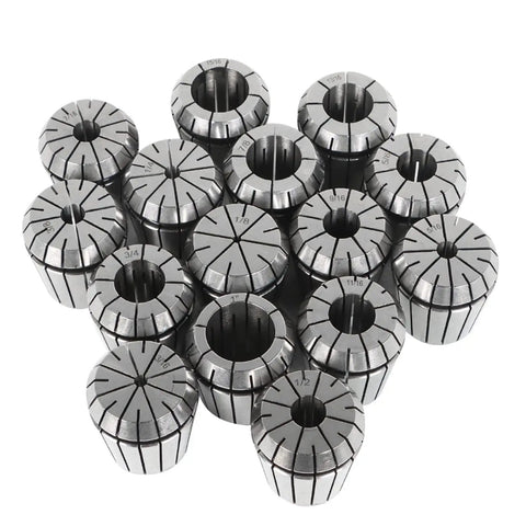 ER40 Collet Chuck Set 17 Pieces With MT3 Shank, Heavy Duty Pro Grade Spring Collets, 2 to 26 mm Clamping Range, Set Displayed