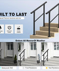 Built Tough Outdoor Handrails For One To Two Steps With No Sweat Setup Adjustable Angle Black Iron Stair Railing Kit for concrete steps.