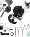 Electric Drill Plate Cutter Nibbler Attachment For Sheet Metal Heavy Duty Metal Cutter Tool Adapter shown with accessories