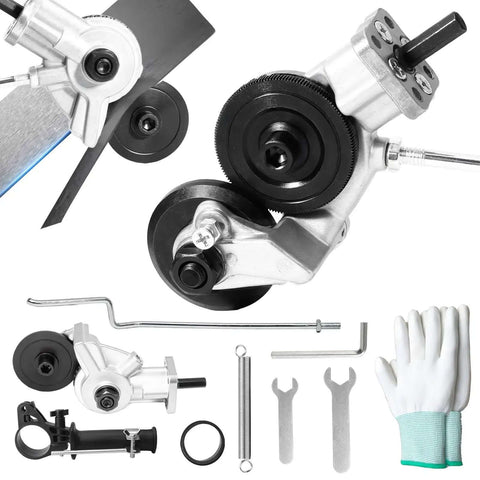 Electric Drill Plate Cutter Nibbler Attachment For Sheet Metal Heavy Duty Metal Cutter Tool Adapter shown with accessories