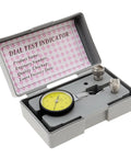 Pro Grade Dial Test Indicator Gauge 0 To 0.8 Mm, 0.01 mm Accuracy with yellow dial face and accessories in case