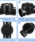 3 Inch Backwater Valve And Drain Backflow Preventer For Sewage And Rainwater ABS Black Heavy Duty Sewer Backflow Stopper multiple views