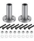 LMF6LUU Linear Ball Bearing 6 mm Bore 12 mm OD 35 mm Length 48 mm Round Flange Double Seal Chromium Steel Nickel Plated assembly with bolts and nuts