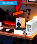 Built Legit External Egpu Dock Pcie Four Point Zero Thunderbolt Enclosure for Gaming Laptops and Handhelds on a gaming setup.
