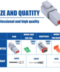 Tough As Nails 2 Pin Gray Waterproof Electrical Connector Kit with Seals for Truck RV Off Road Marine and Motorcycle Wiring, 12 Sets