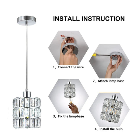 Dope Chrome Crystal Pendant Lights 3 Pack For Kitchen Island With Crystal Plate Metal Shade Sleek Modern Silver Fixtures For Foyer Hallway And Dining Room Adjustable Cord Up To 51 Inches