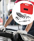 Hardened Steel Blind Inner Bearing Puller 16 Pc Kit Sliding Hammer Screw Adapters For Parts Heavy Duty Handles Jobs Like A Pro Grab Badass Extraction Set Remove Bearings Fast No Damage Keep Rides Rolling Smooth When You Hit Tight Spots During Work. red case with sliding hammer and adapters