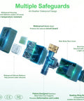 Exploded view of Garden Hose Faucet Water Timer With Brass Inlet for Outdoor Irrigation, highlighting waterproof design and features.