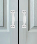 Iron Door Pull Handle With Screws Vintage Gate Handle For Cabinets And Garage Doors Heavy Duty Hardware on white door