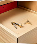 Sleek Brass Barrel Hinges For Jewelry Boxes And Keepsake Cabinets Concealed Hidden Hinge Hardware 25 Pack in wooden box.