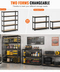 Heavy Duty 5 Tier Adjustable Metal Shelving Unit for Garage and Basement, 2500 lbs Total Capacity Storage Rack in different forms