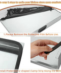 Stainless Steel Stove Top Cover Noodle Board Kitchen Organizer For Gas And Electric Stoves Expands Counter Space And Doubles As A Cutting Board Sink Cover 30 By 22 By 3 Inches Silver with protective film and clamp strip details.