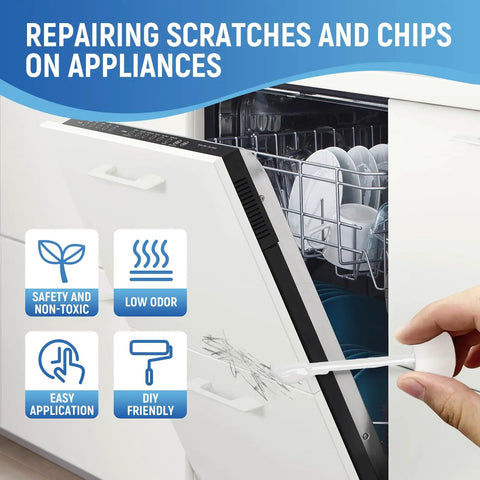 White Appliance Touch Up Paint Pen Enamel High Gloss Acrylic Scratch Repair For Refrigerators Metal Porcelain And Enamel Surfaces