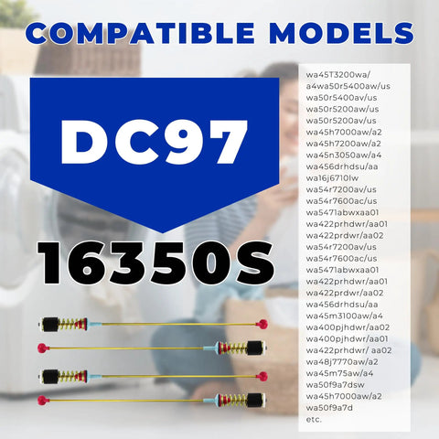 Heavy Duty Top Load Washer Suspension Rods Four Pack Smooth Operator Shock Stabilizers Compatible With Samsung WA50R5400AV WA45T3200AW list of compatible models DC97 and 16350S.