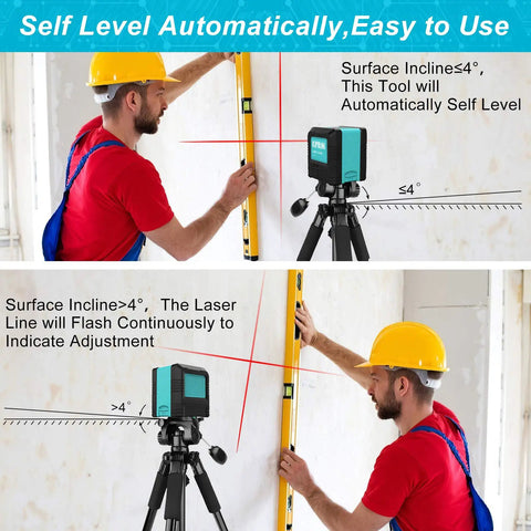 Self Leveling Red Beam Laser Level With Cross Line For Construction And Home Reno, Horizontal And Vertical Alignment
