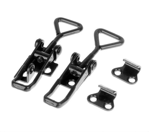 Black Toggle Latch Catch Clamp For Cabinets And Sliding Doors, Adjustable Lever Lock Hasp, 2 Or 4 Pack, 90x27mm, zinc-plated iron