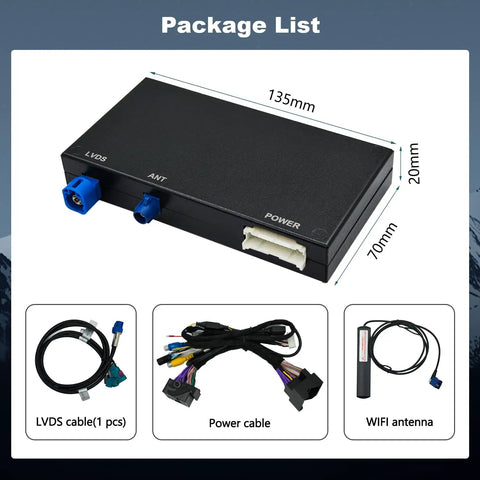 Mercedes Benz Wireless CarPlay Retrofit Kit Decoder Module For NTG5.0 NTG5.1 NTG5.2 Systems package contents