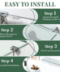 Premium Zinc Alloy Glass Shelf Brackets And Wall Mount Clamps installation steps for 8 piece heavy duty set with glass panels.