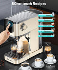Pro Level Home Barista Vibes 20 Bar Espresso Maker With Swift Milk Frother And Bright LCD Screen for smooth hot or iced coffee brewing.