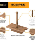Hidden Deck Fasteners And Screws Set For Grooved Composite And Wood Decks, Stainless Steel, Brown Finish, 360 Pack diagram
