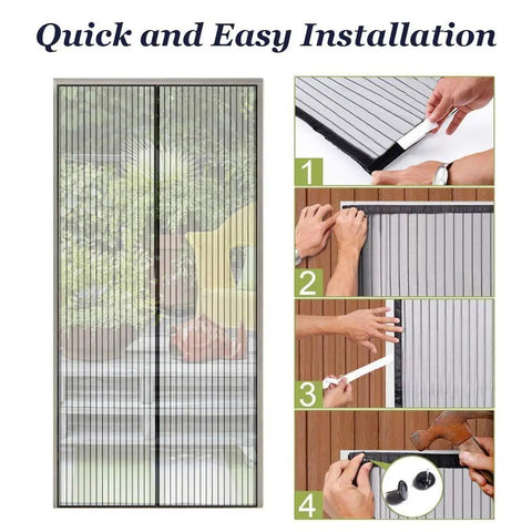 Installation steps for Heavy Duty Magnetic Screen Door With Micro Mesh For Easy Hands Free Entry And Exit No Fuss, Kid Friendly