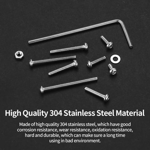 1110 Pcs M2 Screws Kit With Stainless Steel Button Head Socket Cap Screws Nuts Washers And Fully Threaded Bolts Assorted Metric Screw Set