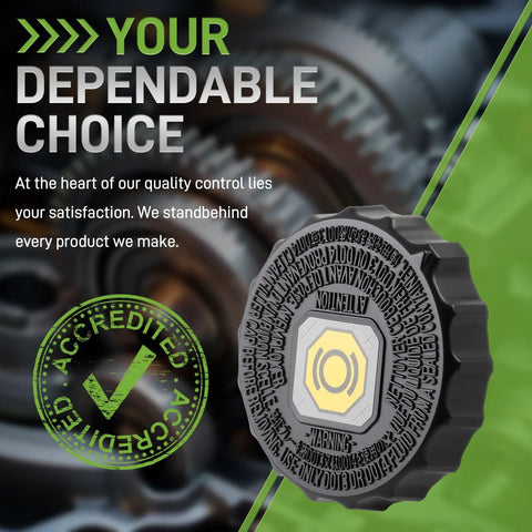 Brake Fluid Reservoir Cap Master Cylinder Cover For Toyota Camry 2018 2023 Tacoma 2005 2015 And Lexus ES250 2021 2022 Replacement 47230 47090 Durable Plastic Easy Install Plug And Play on green background with text.