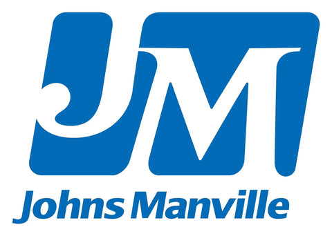 Johns Manville logo featuring JM letters in blue color with brand name below, representing insulation and building materials.