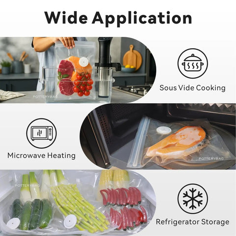 30 Pack Vacuum Sealer Bags 8.5x8.5 Inches, BPA Free Reusable Sous Vide Bags For Microwave Heating, Freezer Storage in use