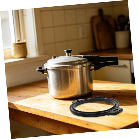 Black Pressure Cooker Lid Edge Support Bracket Heat Resistant Plastic Replacement Part For Electric Multi Cooker Home Kitchen Appliance Lid Grip For Easy Handling, shown with pressure cooker