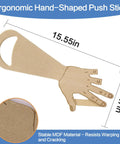 Badass Safety Mdf Table Saw Push Stick And Miter Block Grabber With Quick Release Finger Hook, 15.55in hand-shaped design.