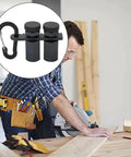 Beefy Right Angle Clamp For Precision 90 Degree Alignment In Woodworking Metalworking And Construction With Nonslip Aluminum Frame Built In Clamping Mechanism And Rugged Corrosion Resistant Design For Steady Measurements, black clamp with carabiner