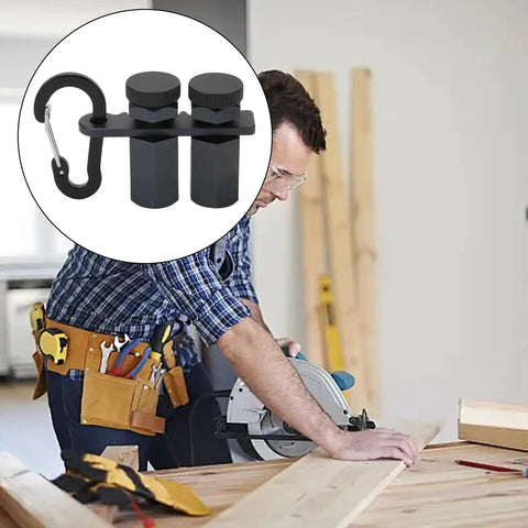 Beefy Right Angle Clamp For Precision 90 Degree Alignment In Woodworking Metalworking And Construction With Nonslip Aluminum Frame Built In Clamping Mechanism And Rugged Corrosion Resistant Design For Steady Measurements, black clamp with carabiner