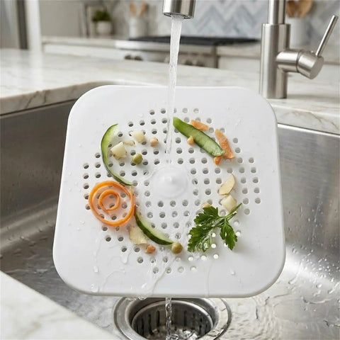 Large Silicone Shower Drain Hair Catcher 2 Pack 5.7 Inch Square Flat Drain Cover Fits 5 And 6 Inch Standard Tub Bases Kicks Stubborn Clogs Straight To The Curb Snags Hair Pet Fur And Everyday Gunk Before They Jam Up Your Plumbing