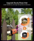 WiFi Garden Hose Water Timer With Hub For Remote Auto Irrigation installed on outdoor faucet with brass inlet