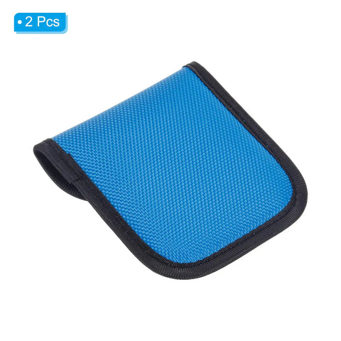 Two Pack Lens Filter Case For 25mm To 58mm Filters, Tough Nylon, Waterproof, Blue Pouch, Quick Access, Shown Closed