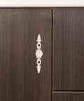 European Vintage Cabinet Pull Handle Zinc Alloy Retro Vibe Drawer Knob For Furniture Hardware In K Gold Ivory White on dark wood cabinet