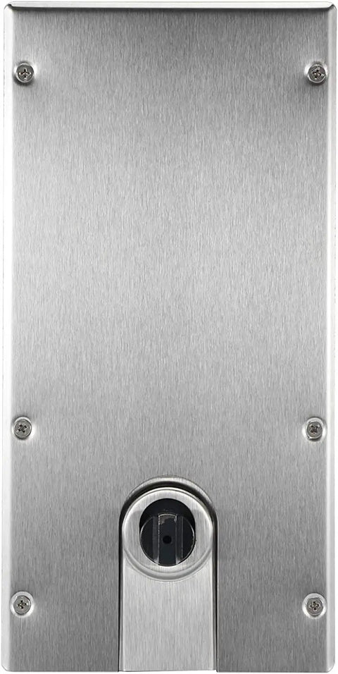 Glass Door Hinge Closer With Steel Floor Mount Hydraulic Buffer Ground Hinge in durable silver finish, front view.